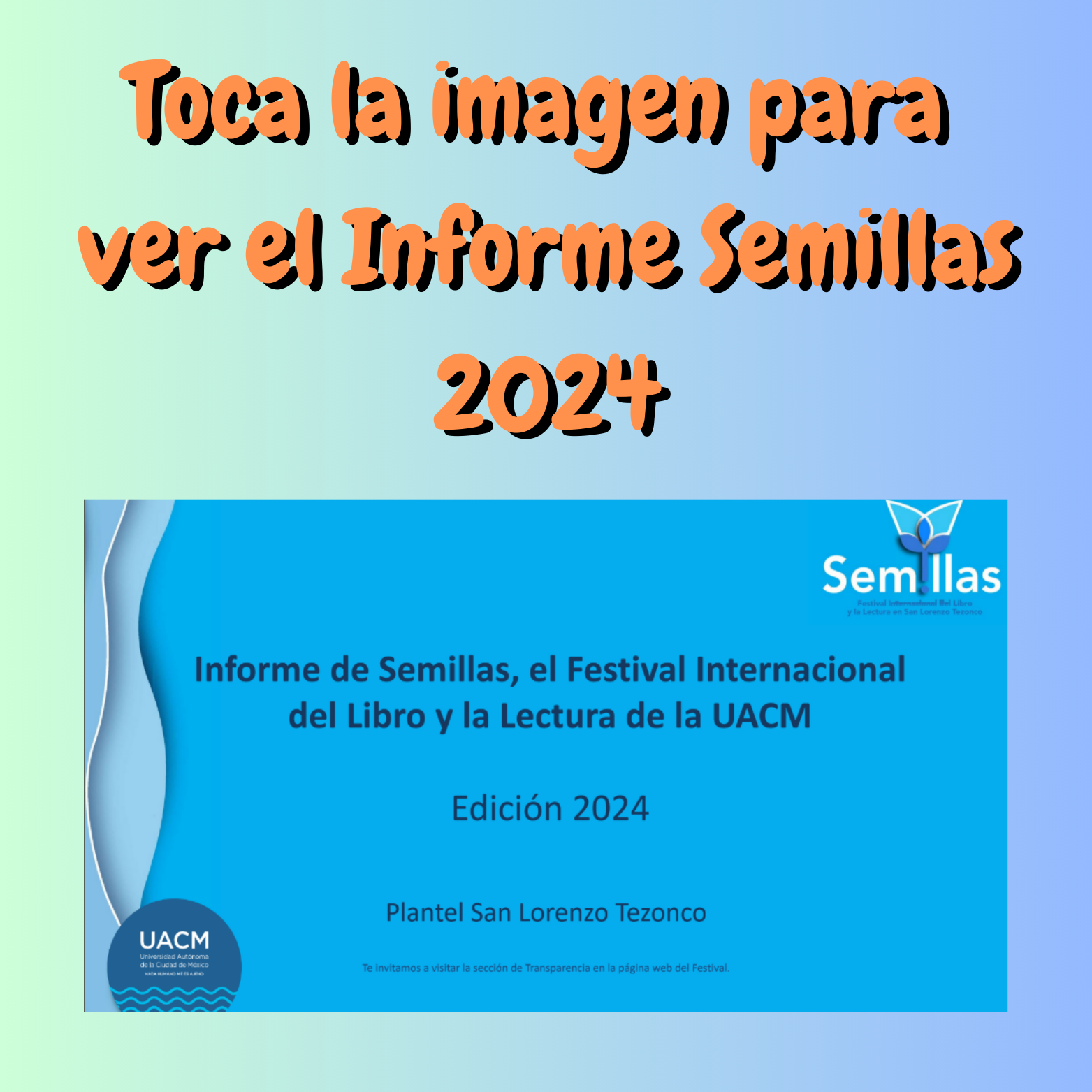 Imagen de referencia al Informe Semillas 2024